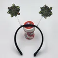 Detail of fireworks headband with glitter stars on springs for holiday party outfits - Style 20-Yellow Green Spark Spring