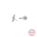 S925 sterling silver lightning stud earring with white zircon and flat back post - #13 Lightning / White Gold