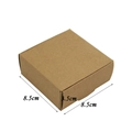 Brown kraft paper gift box 8.5x8.5x3.5cm square cardboard packaging for jewelry - Square 8.5*8.5*3.5cm