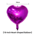 18-inch heart-shaped purple foil balloon for wedding and Valentine decor - Rose Red