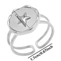Detail showing 18k gold plated star ring dimensions with 1.3cm face and 1.7cm inner diameter - Silver (J573-S)