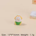 Mini resin rabbit charm with yellow headphones for DIY crafts and shoe decoration - 3D Christmas Train-Headphone Rabbit Stocking