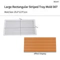 Rectangular striped coaster silicone mold for DIY resin tray size 25.6x12.9x1cm - Large Rectangular Stripe