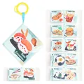 Food cognition baby soft book in light blue with hanging ring and cartoon patterns - Food Theme (NO.DC9712-4)