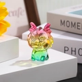 Detail of colorful dragon zodiac ornament in pink and yellow gradient crystal glass - Zodiac Dragon / Rainbow Gradient