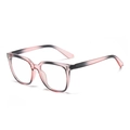 Modern oversized pink gradient eyeglass frames with a stylish translucent resin finish - Grey Pink Gradient