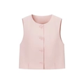 Pink sleeveless vest top with round neck and buttons in a minimalist summer style - XS / Vest