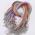 Cordons de collier tressés multicolores avec fermoirs mousquetons et chaînettes - 1.5mm (45+5cm) / Multicolore