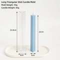 Long triangular pillar candle mold made of transparent acrylic for DIY craft making - Long Strip Triangle