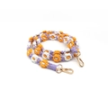 Cordino a margherita fatto a mano in cotone viola e arancio con chiusure dorate - Floreale Arancio Viola