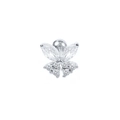 Clou d'oreille papillon en argent S925 avec zircon et fermoir à vis sécurisé - Forme Papillon #24