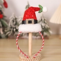 Christmas headband with red Santa hat featuring black belt and golden buckle detail - Santa Belt Style