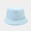 Detailed close-up of light blue cotton bucket hat with white polar bear embroidery - M (56-58cm) / Light Blue