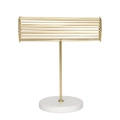 Golden T-bar jewelry stand with white marble base for bracelets and watches - 18.5*10*21cm / Gold