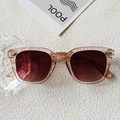 Chic tea-colored square sunglasses with brown gradient lenses for a stylish summer look - Champagne