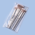 Set di 5 pennelli trucco con manici di diamanti argentati in una custodia trasparente - Set da 5 / Grigio
