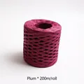 Plum purple raffia paper rope roll 200m for DIY handicrafts and gift packaging - 200m/Roll / Plum