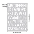 1.5 inch white waterproof vinyl letters and numbers stickers for DIY crafts and cups - White