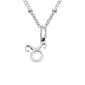 Minimalist Taurus zodiac pendant necklace in polished stainless steel finish - Taurus / Silver