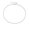 Sottile catena a maglia barbazzale in acciaio inox argento con chiusura a moschettone - Ultra Sottile Corto / Colore acciaio