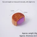 Realistisches PVC Mondkuchen Modell mit lila Füllung und traditionellem Muster, 3,7cm - Lila Süßkartoffelfüllung (Wort: Happy Reunion)