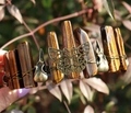 Tiger eye crystal crown with bronze butterfly accent on vintage viking headband - Butterfly Raven Skull Style / Tiger Eye/Antique Bronze Wire