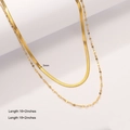 Double-layered 18K gold plated stainless steel necklace set with 3mm snake chain - Style 01 (Snake Sparkle Layered)