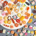 Variety of miniature resin food and drink models on a white tray for gift bags - Exquisite Food Play Series Random Mix