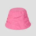 Detail view of pink linen fisherman hat showing casual pleat design and breathable fabric - M(56-58cm) / Rose Pink