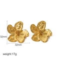 Large Gold Flower Earrings (TE6924)