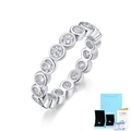 Polished S925 sterling silver moissanite eternity ring with luxury gift packaging - US 5 / With Certificate & Gift Box / Silver