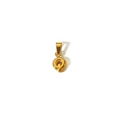 Detail view of a mini 18k gold bubble letter Q pendant with polished metallic finish - Gold Letter Q (TP001-Q)