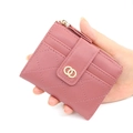 Petit portefeuille rose matelassé avec motif à losanges et boucle dorée élégante - Rose Rouge