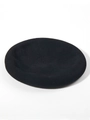 Classic black knitted linen beret for women with breathable and textured finish - Adjustable / Black