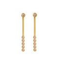 Elegante vergoldete lange Quastenohrringe mit funkelnden Kristallen im minimalistischen Stil - Gold