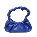 Borsa a nuvola blu scuro con manico increspato in pregiata pelle PU opaca di alta qualità - Blu