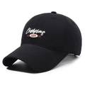 Schwarze Baseballkappe aus Baumwolle mit Champions 1989 Stickerei und gebogenem Schirm - Verstellbar / Schwarz