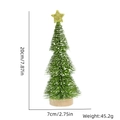 Miniature 20cm frosted Christmas tree desktop ornament with gold star and wood base - 20CM Green Snow Dipped