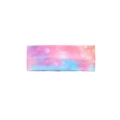 Pink and blue gradient bohemian wide headband with white polka dots for sports or fashion - Pink Blue Gradient Bokeh