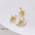 Golden starfish alloy charms set with inlaid crystals for DIY jewelry necklaces - 11# Gold Small Starfish