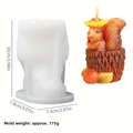 Product dimensions and weight details of 3D squirrel aromatherapy candle silicone mold - Squirrel in Basket Style (YT25067) / Clear White