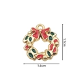 Christmas wreath alloy pendant charm with red and green enamel, size 1.7cm by 1.6cm - 2368 Wreath Pendant