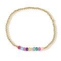 Summer multi-colored abacus bead bracelet with polished golden copper beads - Colorful