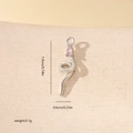 Détail du pendentif serpent argenté avec zircon rose et dimensions du produit - Style Serpent Pierre Rose en Goutte (MYYX00692) / Couleur Platine-Pierre Rose