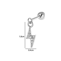 Silberner Blitz-Ohrstecker mit feiner Pavé-Fassung aus klaren Zirkonia-Steinen. - Blitz (2640-10#) / Silber