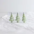 Set van 3 lichtgroene kerstboomhangers met witte glittergolven in transparante verpakking - Set van 3 Kerstboomvorm (526-5)