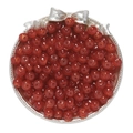 Macro shot of 8x7mm translucent red apple glass beads for DIY jewelry making - Glaze Apple Bead - Red