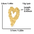 Pendientes de corazón dorados con textura, dimensiones de 3,8 cm y un peso de 13 gramos - Estilo Martillado (248G) / Dorado