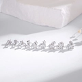 Classic S925 sterling silver mini stud earrings with CZ stones in nine various sizes - 2mm / White Gold