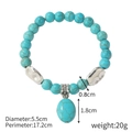 S2203-13 Oval Turquoise Large Pendant Bracelet